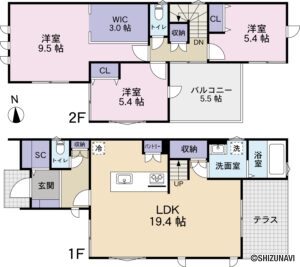 【新築分譲住宅】　沼津市大岡　　３LDK　１期　４号棟　の物件画像