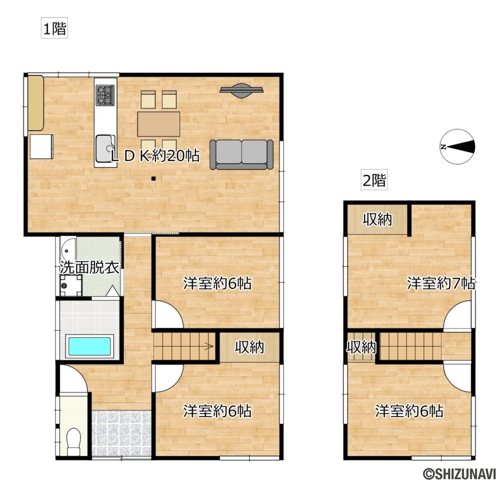 中溝町　間取り図の中古住宅4LDK