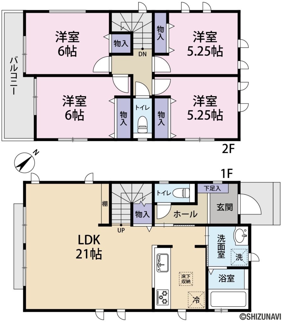 【新築戸建住宅】富士市宮島Ⅱ　２号棟　4LDKの4LDKの間取り図