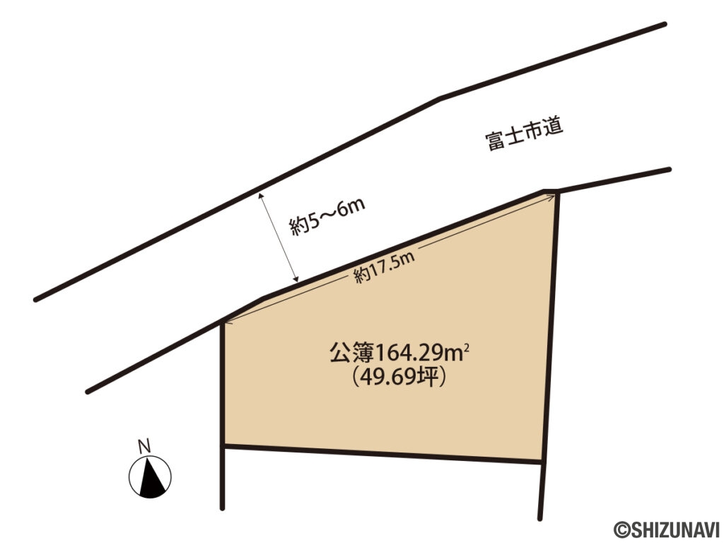 富士市中里　売り土地　形状図