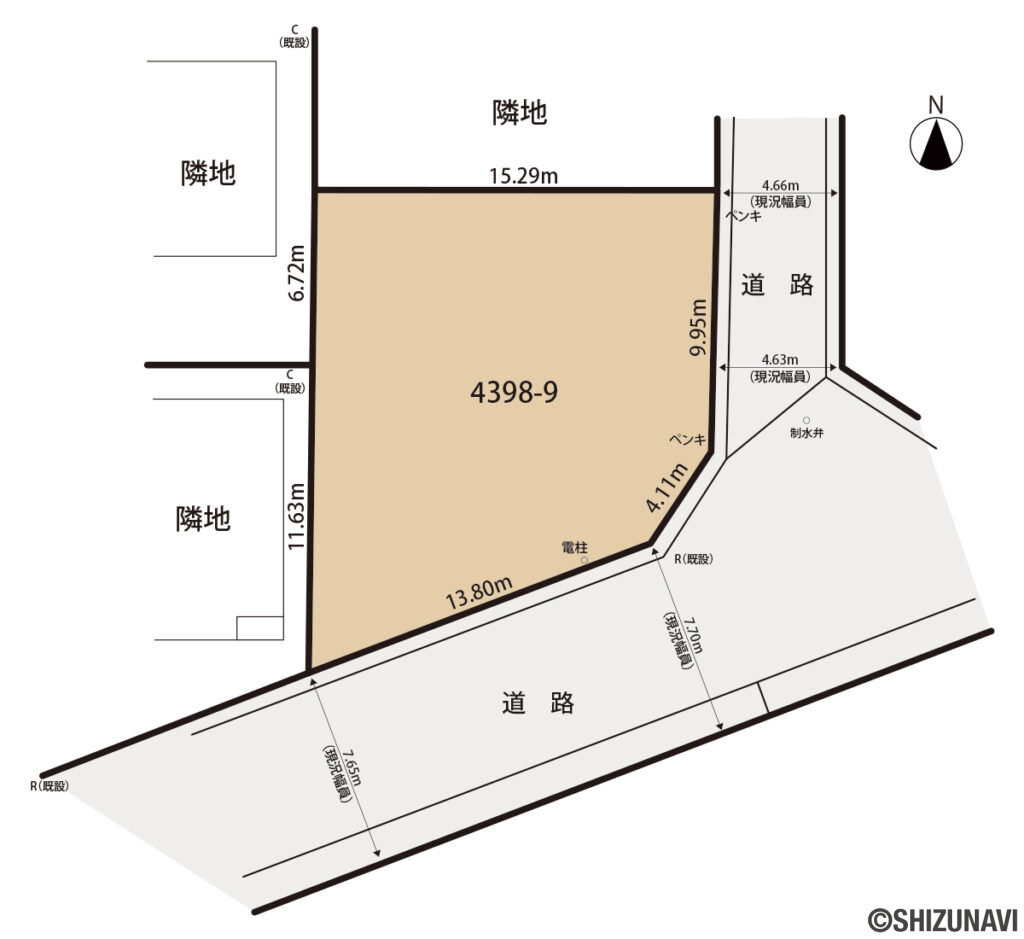 三島市若松町土地区画図