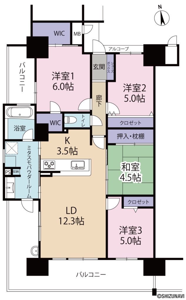 アルファステイツ長泉201間取図