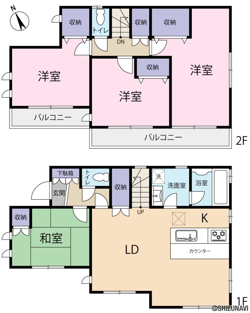 沼津市我入道　中古戸建の4LDKの間取り図