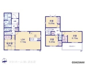 浜松市中央区坪井町　2棟　4LDK　2025年3月完成予定　新築一戸建て　の物件画像