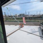 1号棟　リビング窓風景の画像です。