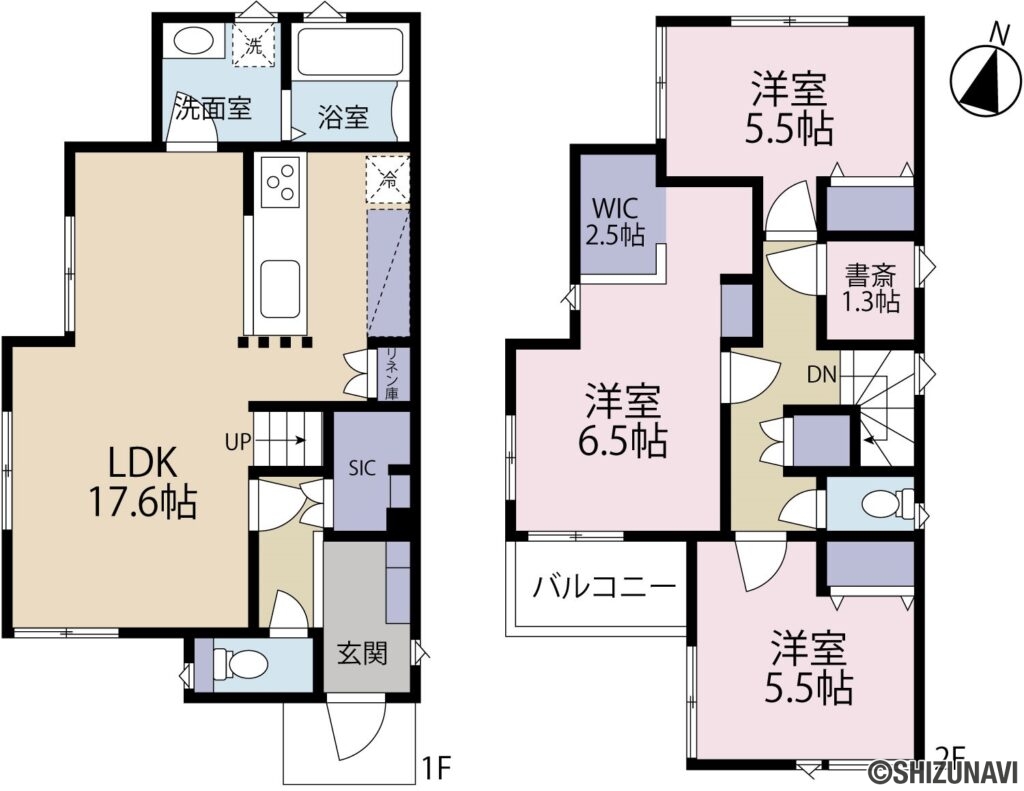 【新築分譲住宅】三島市文教町　3LDKの3LDKの間取り図