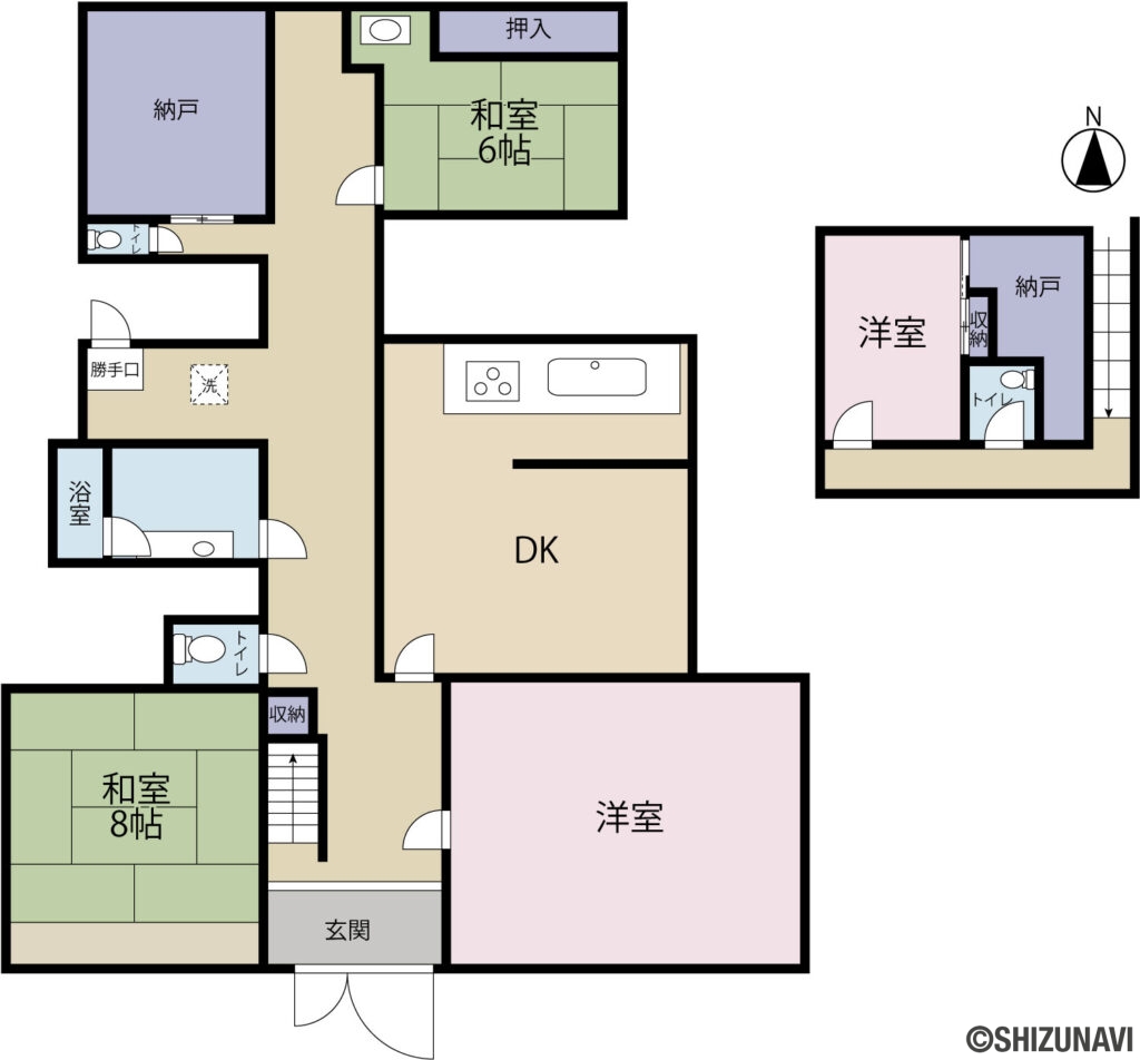 宇東川西町　戸建て　間取り