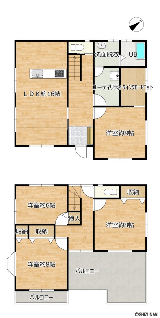 浜当目3丁目　間取り図の中古住宅4LDK