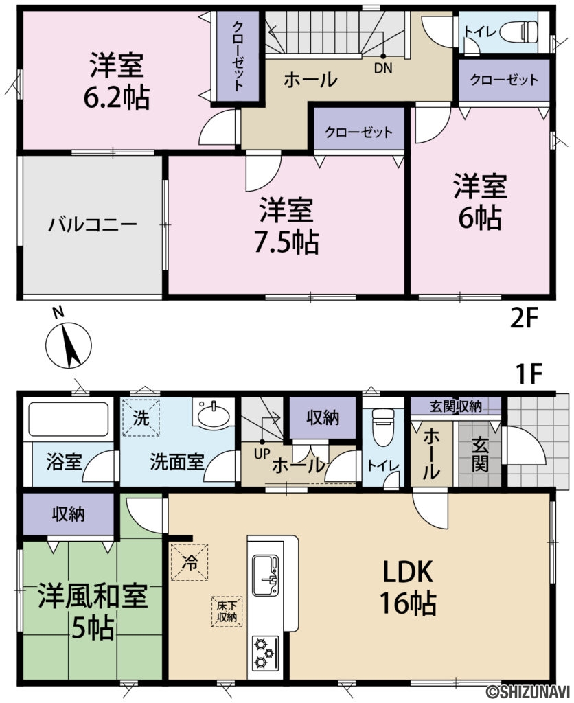 富士市伝法第18　　　　１号棟間取り