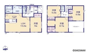 湖西市梅田　2棟　4LDK　2025年1月完成済　新築一戸建ての物件画像