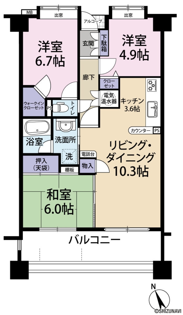 ウィスティリア御殿場弐番館　3LDK　3階　全区画平置き駐車場の画像