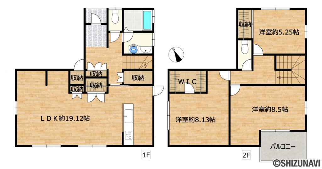 【リフォーム後間取り図（予定)】3SLDK物件です。２階にトイレがあるのも嬉しいポイントです。