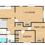 【リフォーム後/間取り図】2LDKの平屋建て。和室の部屋を洋室へ変更しました。各居室・廊下・LDKに収納があり、収納には困りませんね。