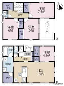浜松市浜名区中瀬　2棟　4LDK　2025年3月完成予定の物件画像