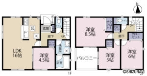 浜松市中央区小豆餅　2棟　1LDK+2S/4LDK　2025年8月完成予定の物件画像