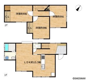【リフォーム後間取り図（予定）】フローリング上張り、クロスの張替え、建具交換、水回り設備交換、照明交換等を行う予定です。3LDKで各居室に収納があるのが嬉しいですね。