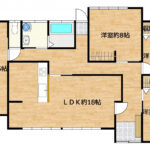 【間取り図】和室は全て洋室へと変更し、3LDKの平家となりました。各部屋収納付きのお家でゆったりと生活できそうですね。
