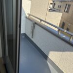 1号棟　2階庭側ベランダの画像です。