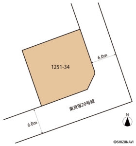 磐田市東貝塚　売土地　整形地・角地　解体更地、確定測量渡し　建築条件なしの物件画像