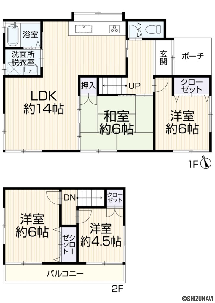 島田市船木　リノベーション住宅の4LDKの間取り図