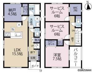 浜松市中央区中島　2棟　1LDK+3S/2LDK+2S　2025年7月完成予定の物件画像