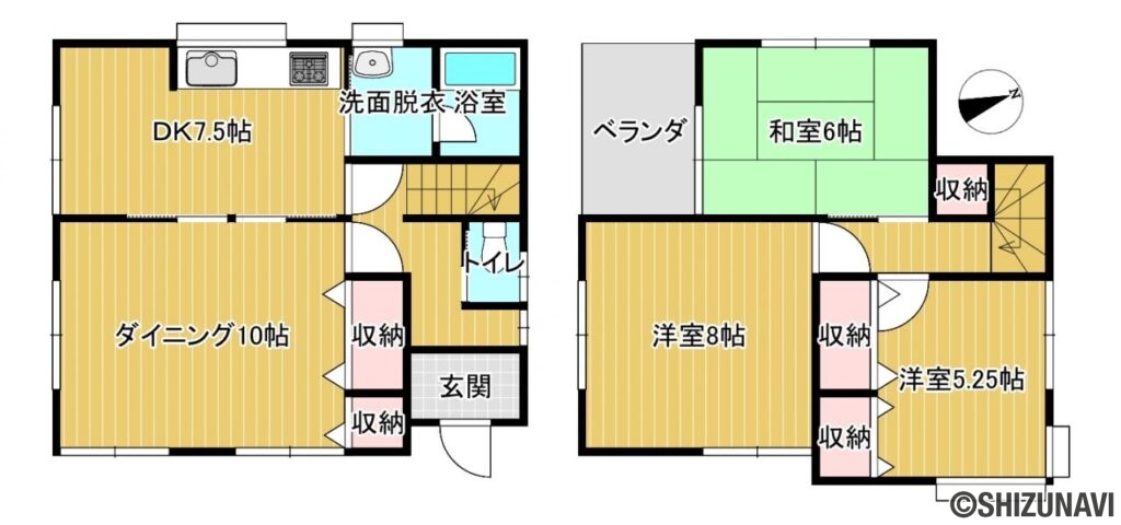 カチタス　高岡　間取り図の中古住宅3DK