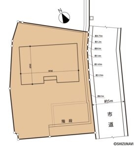 裾野市茶畑　中古住宅　土地形状図