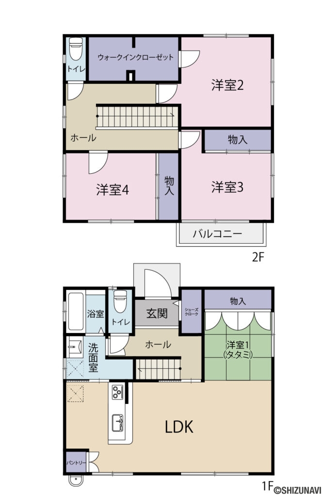 間取図の中古住宅4LDK＋S