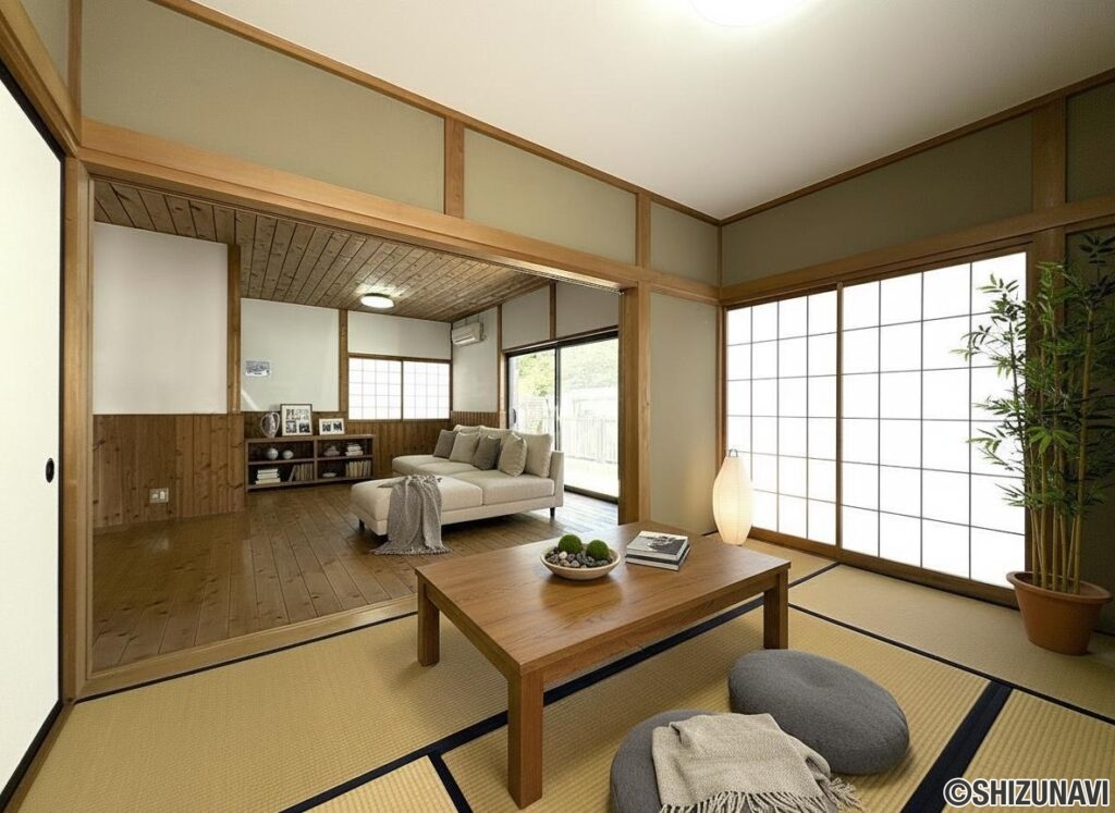 リビング、和室