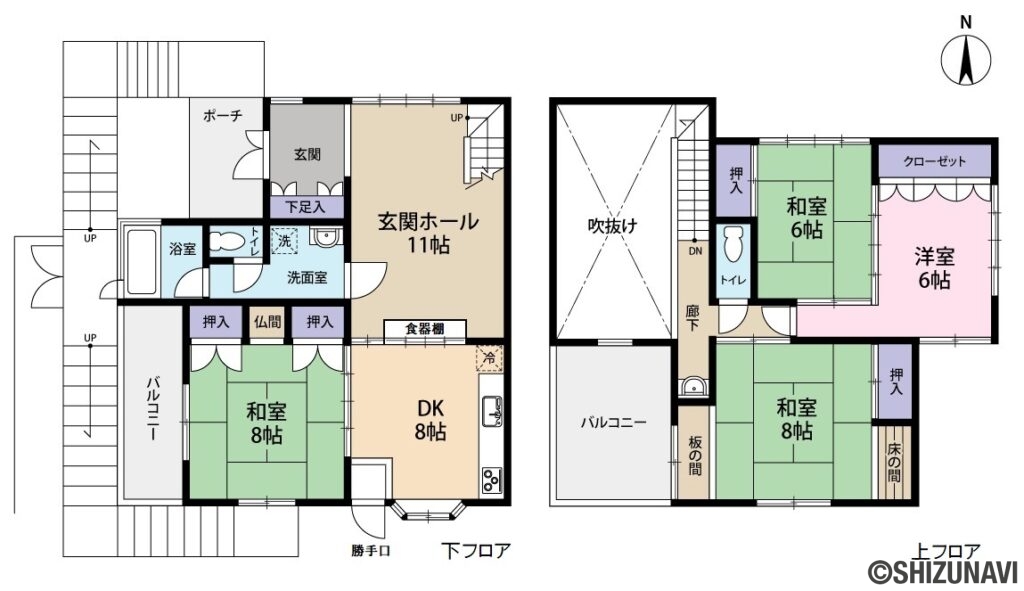 伊豆市牧之郷　中古の中古住宅4DK（ダイニングキッチン・和室約8帖・和室約8帖・和室約6帖・洋室約6帖）