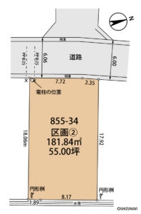 2号地区画図（大岡豆生田分譲地）