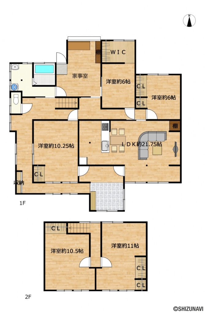 【リフォーム後(予定)/間取り図】5SLDKへ間取り変更を行います。各部屋に収納があり、リビング、各居室スペースにゆとりがあるのも嬉しいポイントです。