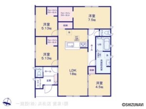 菊川市下平川　2棟　平屋・4LDK　2025年8月完成予定の物件画像
