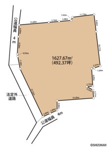 磐田市見付　売土地　高台立地　敷地面積490坪超　解体・測量渡し（建築条件なし）の物件画像