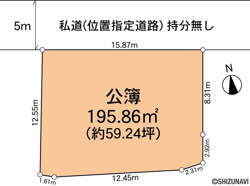 沼津市大岡　売り土地　土地形状図