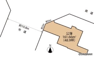 沼津市大手町四丁目　売り土地　土地形状図