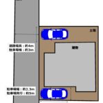 【リフォーム前/区画図】南側お庭部分にもう一台分の駐車スペースを造成予定です。