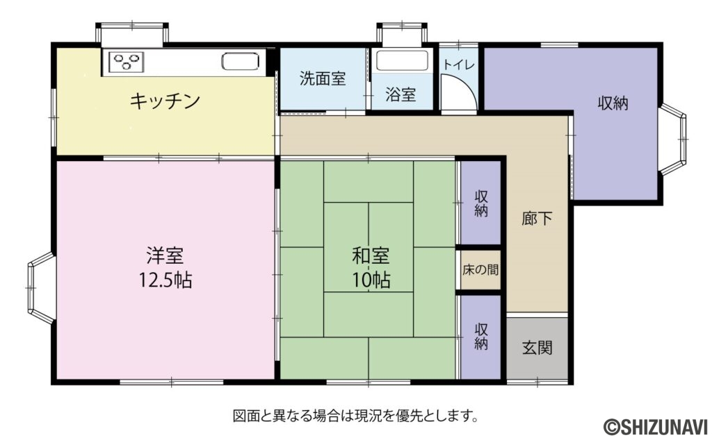 吉田町神戸　間取り図の中古住宅2K＋S