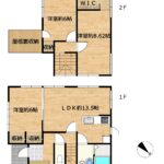 【リフォーム後間取り図（予定）】フロアタイル貼り、クロスの張替え、建具交換、水回り設備交換、照明交換等を行う予定です。3LDKで各居室に収納があるのが嬉しいですね。