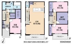 静岡市葵区瀬名中央1期　新築一戸建て　2棟の物件画像