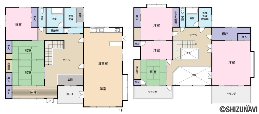 堀之内　戸建　間取り図の中古住宅7LDK