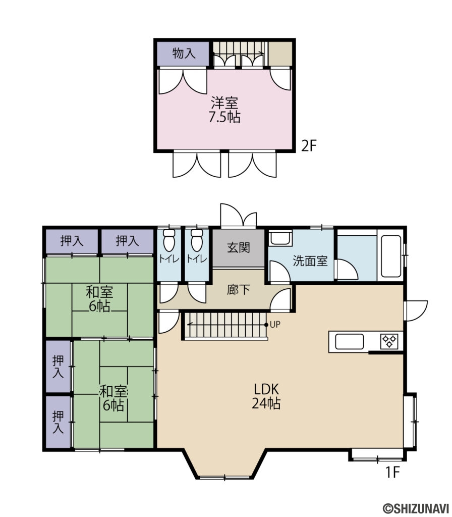 吉田町神戸　間取り図の中古住宅3LDK