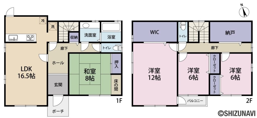 沼津市五月町　戸建ての4LDK＋Sの間取り図
