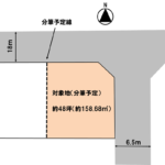 分筆前につき、土地面積は変更となる可能性があります。