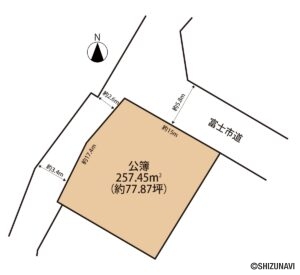富士市厚原　中古住宅　土地形状図