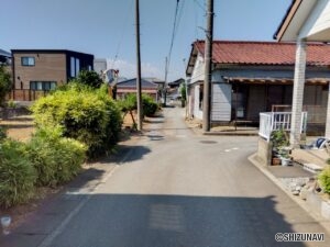 三島市安久　売り土地　前面道路