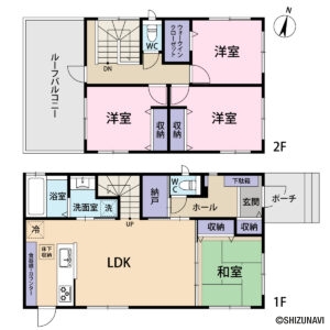 富士宮市山本　中古住宅　間取り図面