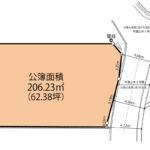富士宮市山本　中古住宅　土地形状図