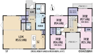 【2025.10完成予定】静岡市葵区瀬名2期　4LDK　新築一戸建て　の物件画像