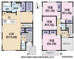 【2025.10完成予定】静岡市葵区瀬名1期　4LDK　新築一戸建て　の物件画像